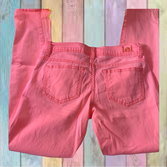 lei Denim - Lei Neon Pink Ashley Low Rise Skinny Jeans NWT